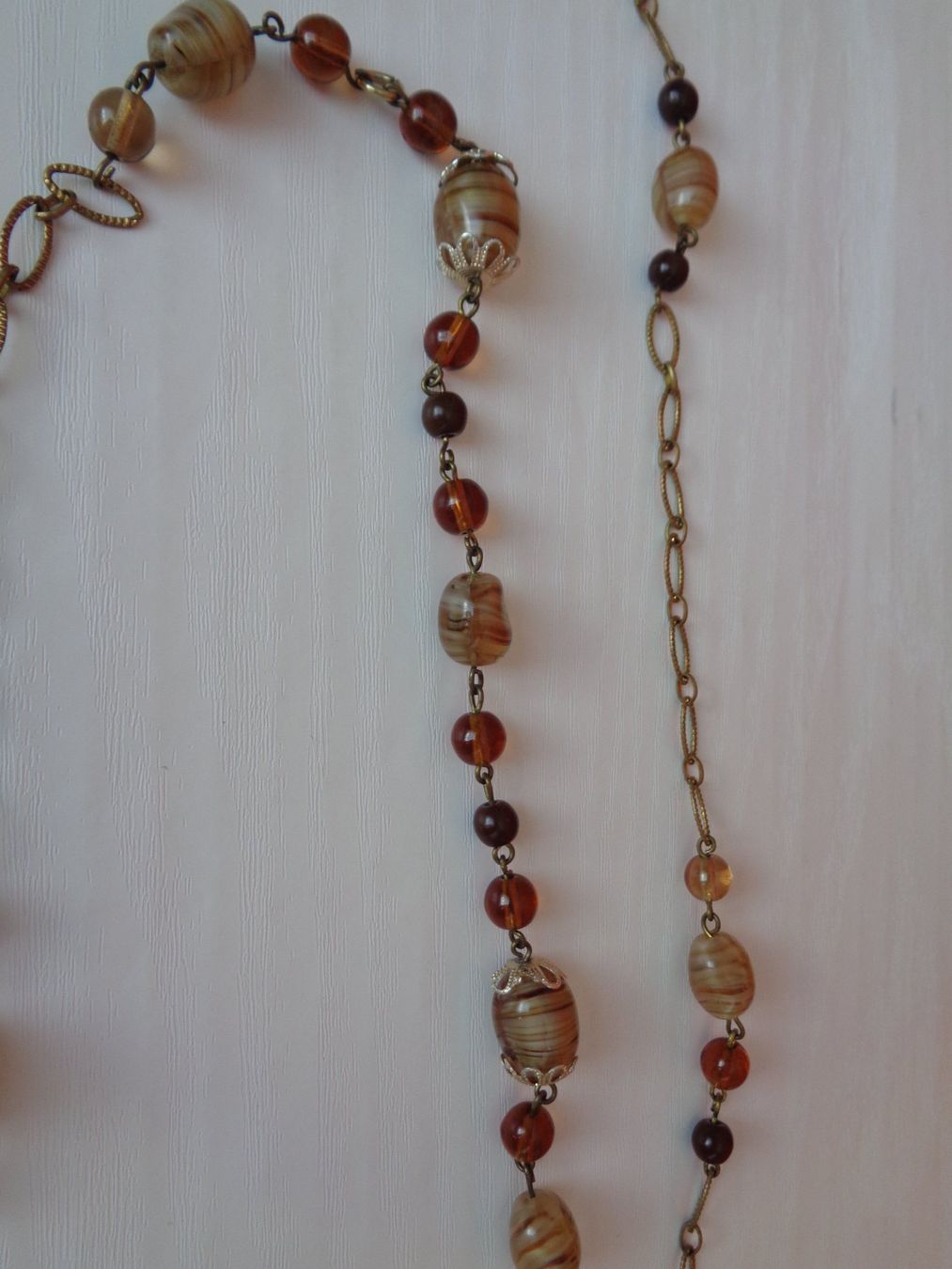 Catenine: Glaskette mit Messinggliedern Grösse 97 cm. - Vintage – Usato da Chur venduto da omonia 6