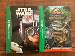 Lot de 2 livres Bibliothèque verte: Star Wars+Jurassic!