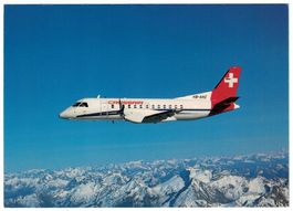Crossair Saab SF 340 Cityliner over Swiss Alps