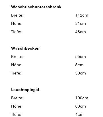 Mobili per bagno: 069 Badmöbelkombination, Steinoptik, grau/weiss, 112cm – Nuovo (secondo la descrizione) da Derendingen venduto da Meisterstuecke 7
