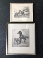 Iwan E. Hugentobler 2 Bilder Pferde, Stute mit Fohlen