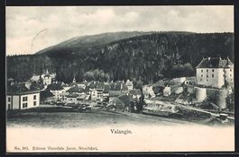 Valangin, Ortsansicht aus der Vogelschau