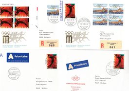 OLYMPIA LAUSANNE 17 versch. Belege ET FDC Stempel Couverts