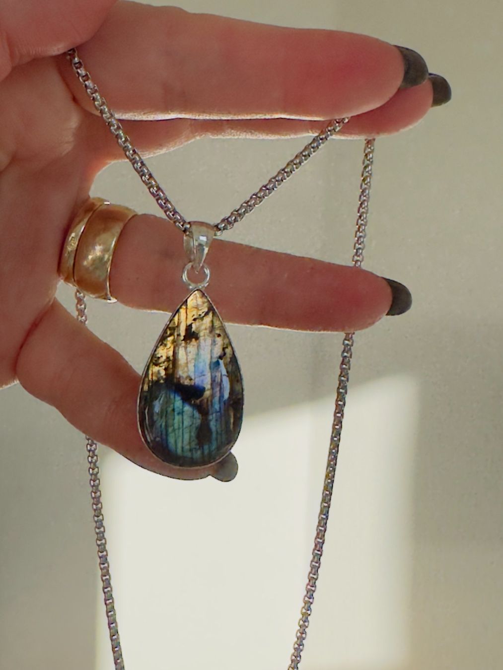Catenine: Labradorite necklace – Nuovo e nell'imballaggio originale da Genève venduto da AGBERG 9