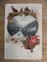 Prägekarte Inden und die Gemmi Postkutsche 22.07.1905