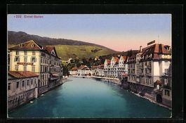 Ennet-Baden, Ortspartie am Wasser mit Li