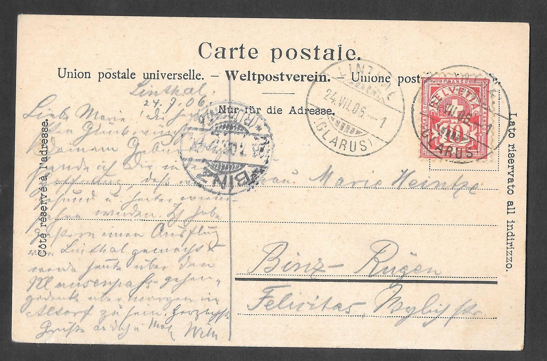 Cartoline postali: Linthal vom Bad Stachelberg – Usato da Olten venduto da clotaldi 1