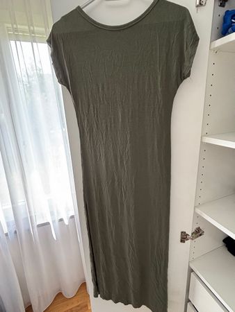 Damen Kleid lang oliv mit Schlitz guter Zustand