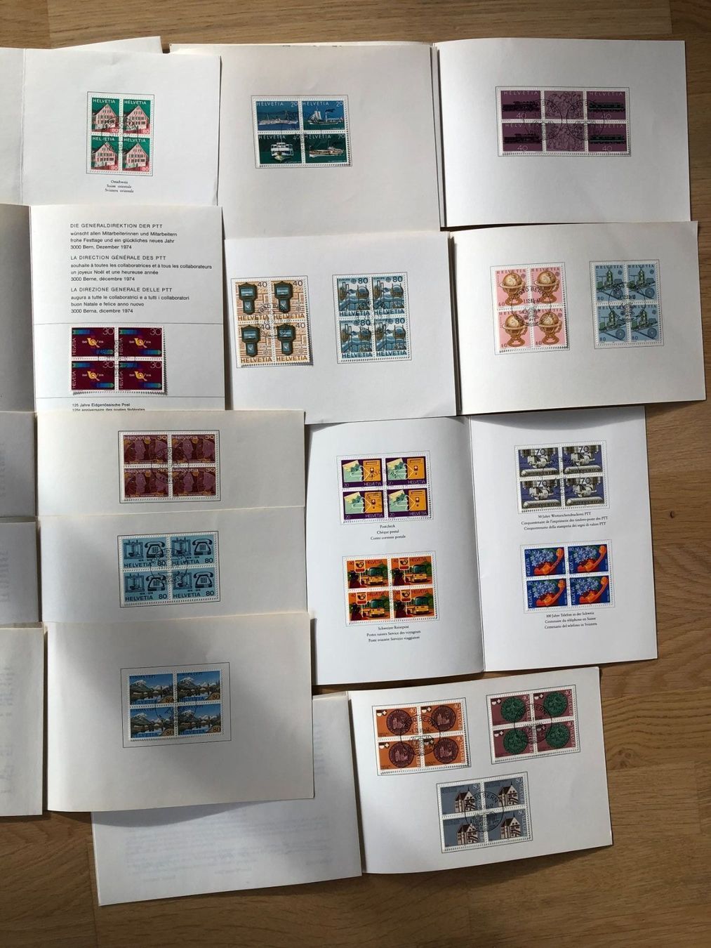 Alle Briefmarken: Neujahrswünsche der PTT von 1966 - 2001 – Gebraucht aus Biel/Bienne von TomBaBi 2