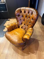 Fauteuil club en cuir authentique