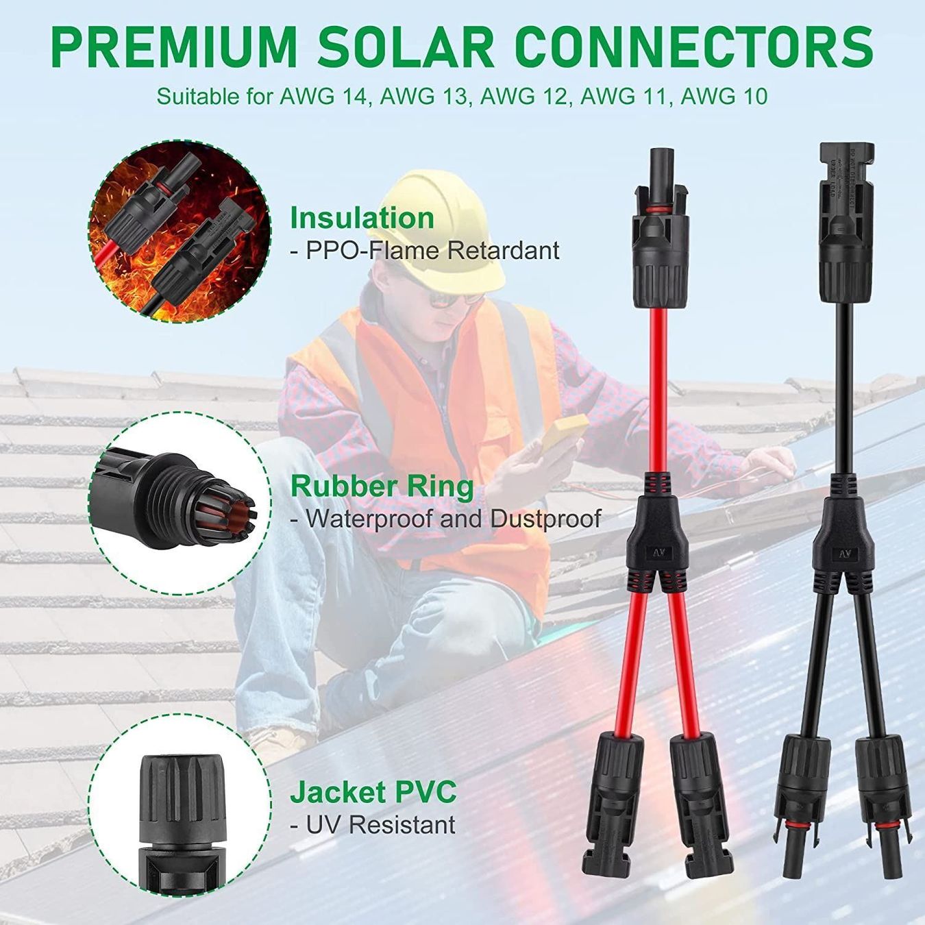 Dispositivi a energia solare: Solarpanel Kabelstecker Steckverbinder – Nuovo (secondo la descrizione) da Thun venduto da onlino 4