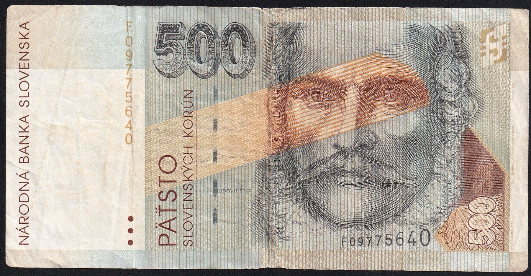Banknoten: Slowakei 500 Korun 1993 – Gebraucht aus Brugg AG von banknoten_muesli