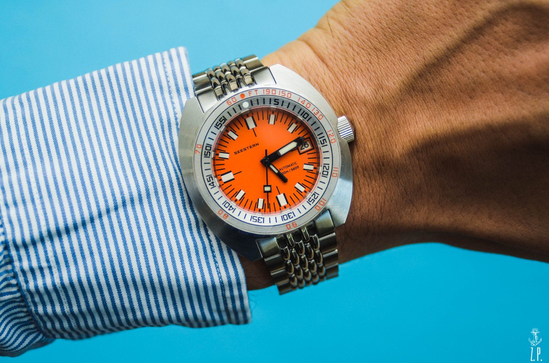 Orologi: Seestern T300 Automatic Orange Diver Herren Uhr – Usato da Boswil venduto da ZPwatches 6