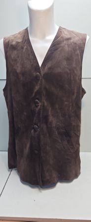 Weste, Gilet aus Leder von C&A - Braun, Gr.46 (nov711)