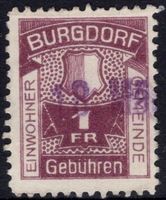 1 Fr. Fiskalmarke der Gemeinde BURGDORF