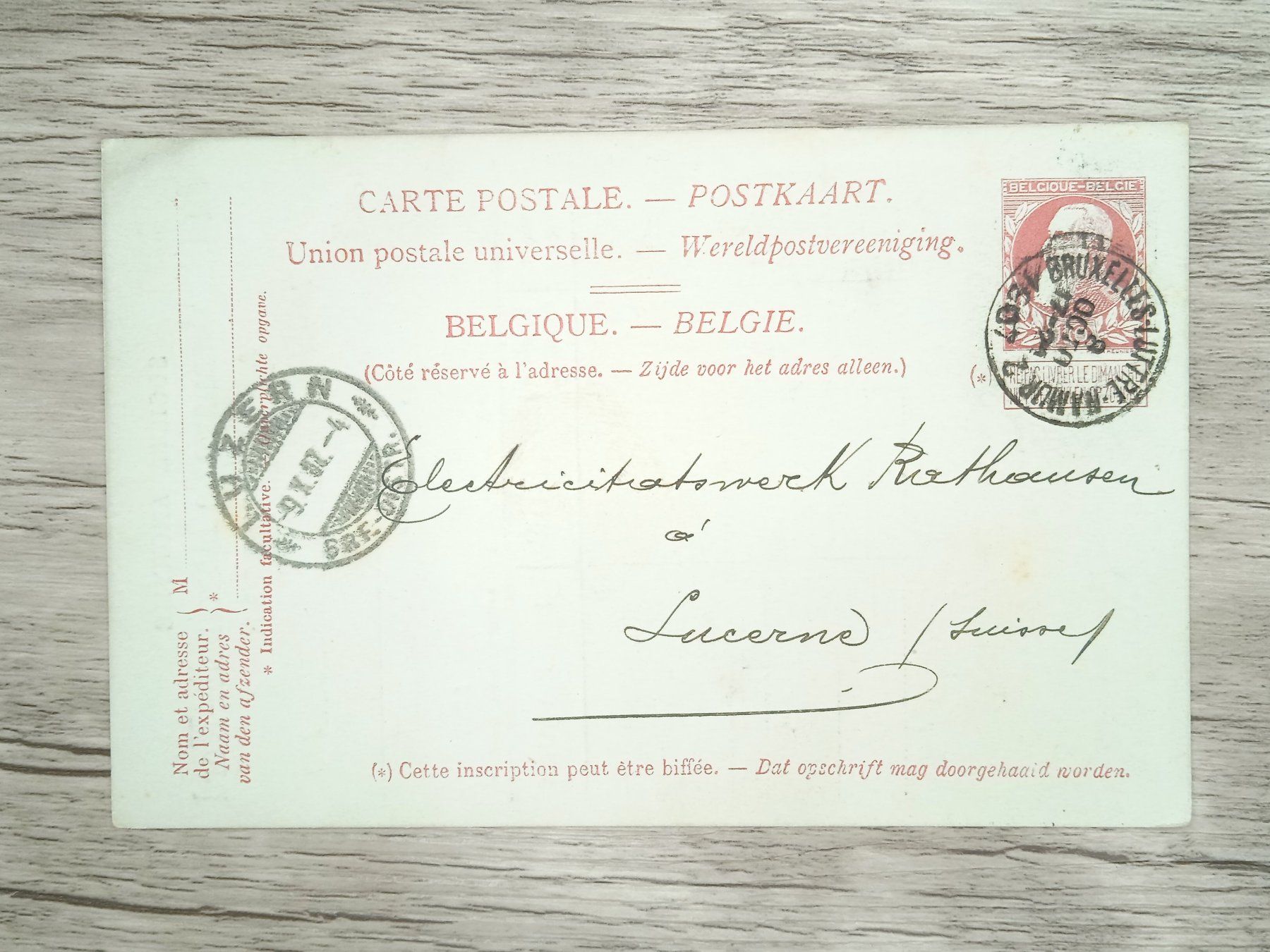Tutti i francobolli: TR70 Carte Postale + Timbre Belgique 1907 – Usato da Cousset venduto da Patrick_Collections