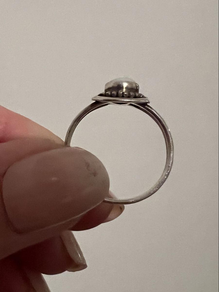 Anelli: Silberring 925 mit hellem Stein – Usato da Basel venduto da evaelette 1