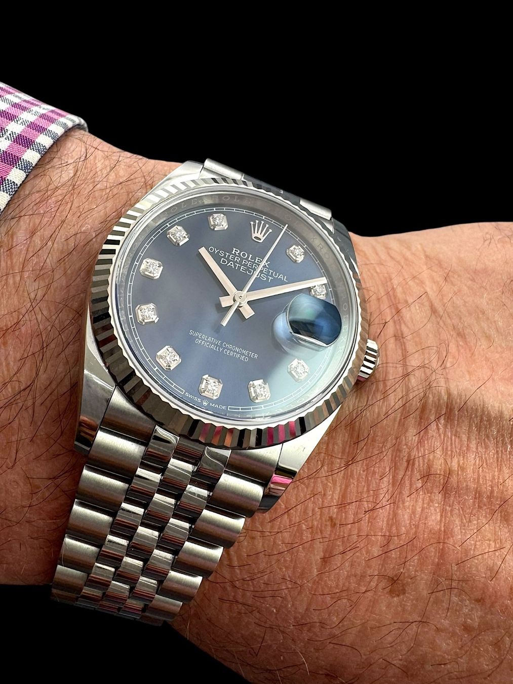 Rolex Uhren: Rolex Date Just Diamanten Stahl 36mm Fullset 2021 *U1112* – Gebraucht aus Zürich von GalerieInauen 3