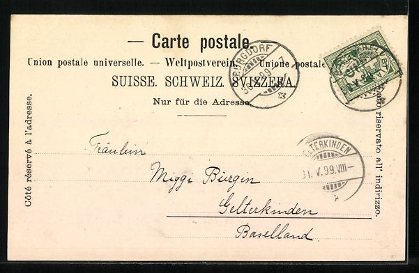 Cartoline postali: AK Burgdorf, Teilansicht, 1899 – Usato da Berlin venduto da bartko-reher 1