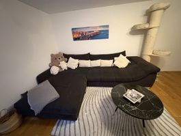 Grosses Ecksofa dunkelgrau  TOP bequem