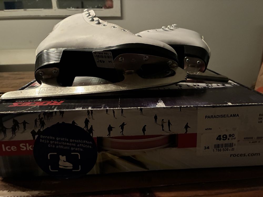 Roces Eislaufschuhe weiss, Grösse 34 - bereit für den Winter (Neu und ...