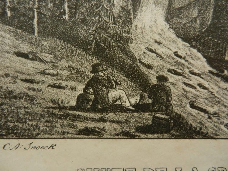 Stiche: Chûte de Groslaui Lithographie – Gebraucht aus Risch von Antikfee 8