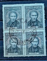 ARGENTINIEN ARGENTINA 4er-Bl.gest. Louis Braille 1939
