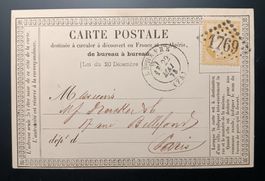 Postkarte aus dem frühen Frankreich 1873