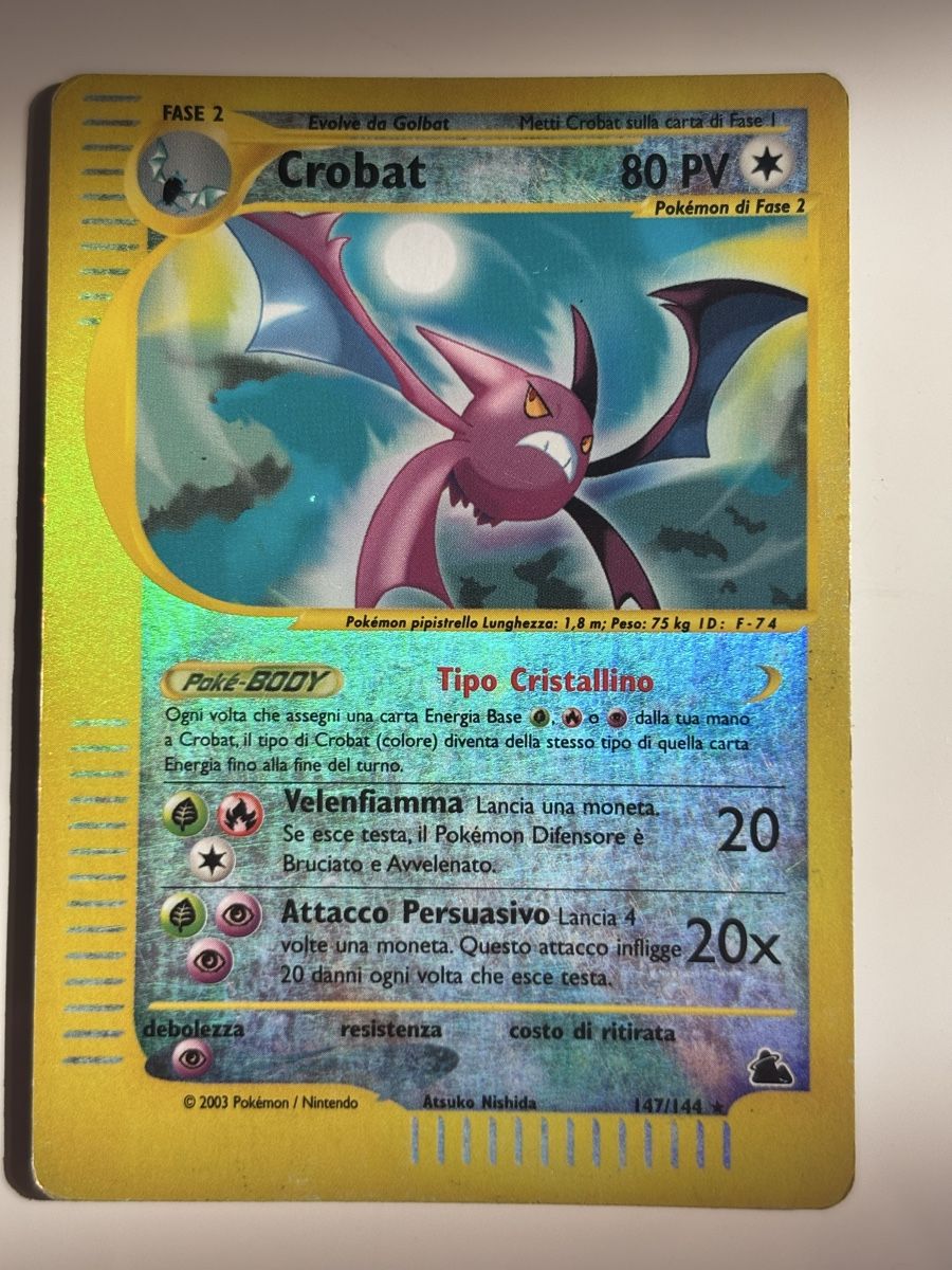 Pokémon Carte collezionabili: Crystal Crobat - IT 🇮🇹 – Usato da Lausanne venduto da Kidox