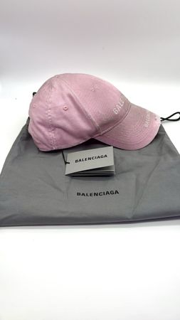 BALENCIAGA Double Logo Cap Light Pink & White – S — 