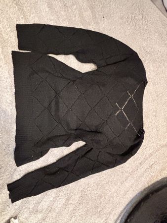 Black diamond knit jumper size S fair condition