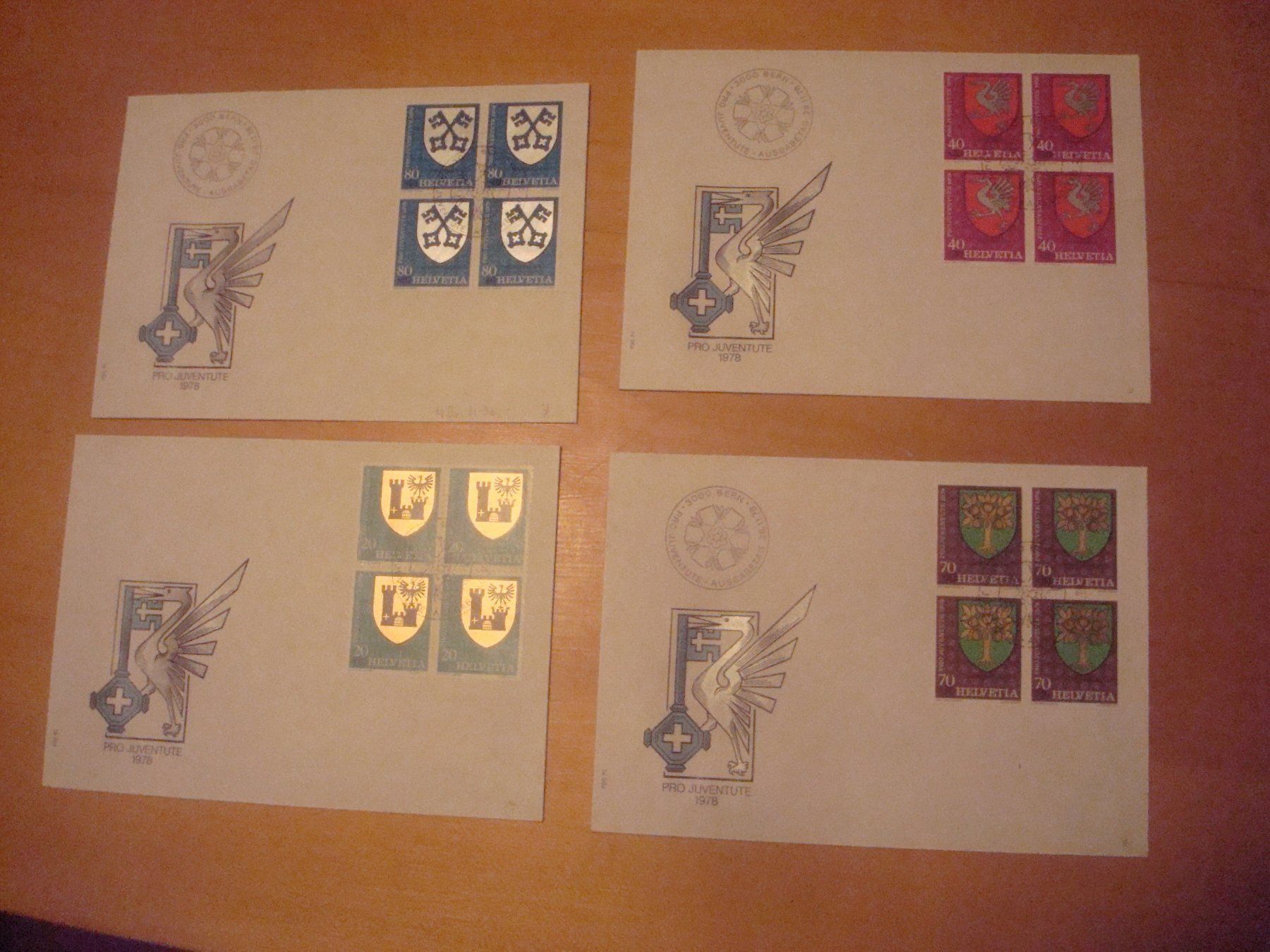 Alle Briefmarken: PJ 1978 FDC Serie einzeln und 4er – Gebraucht aus Gordola von Polentaefung 2