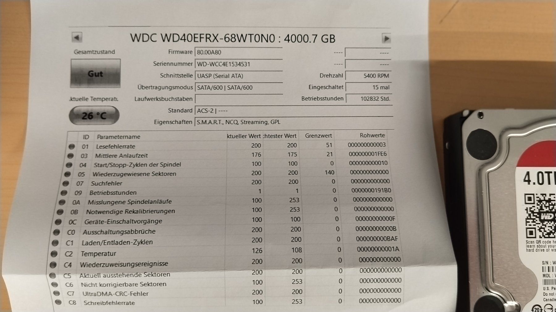 Western Digital Harddisks: WD Red 4TB NASware 2.0 SATA HDD gewipt – Gebraucht aus Wallisellen von mic_gg2g 1