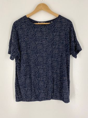 T-Shirt Opus, dunkelblau mit weissen Punkten
