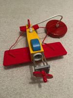 Süsse Kinderlampe Flugzeug Deckenlampe rot gelb blau Holz