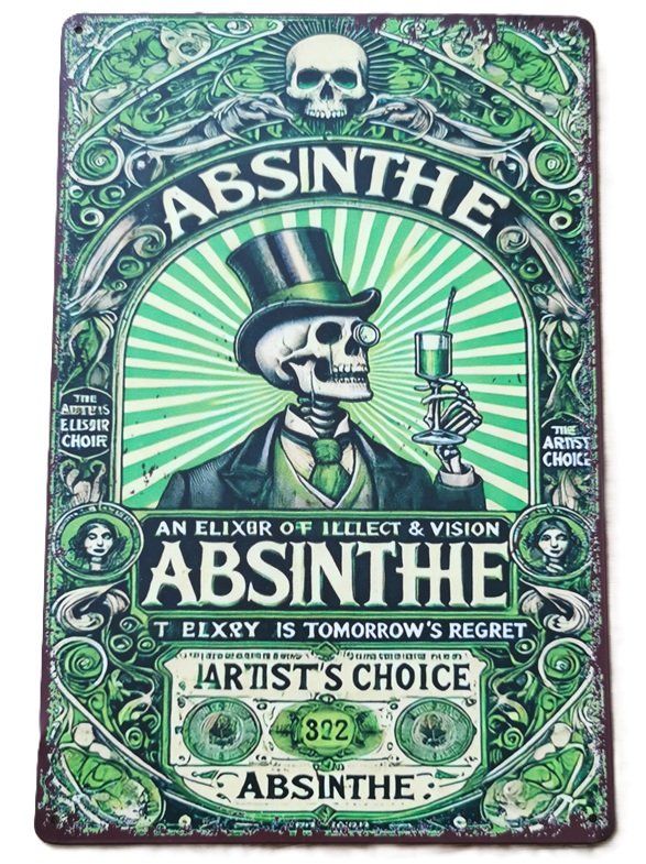 Insegne: ABSINTH -  Blechschild   (neu, OVP) – Nuovo e nell'imballaggio originale da Wilen b. Wollerau venduto da morethanmusic