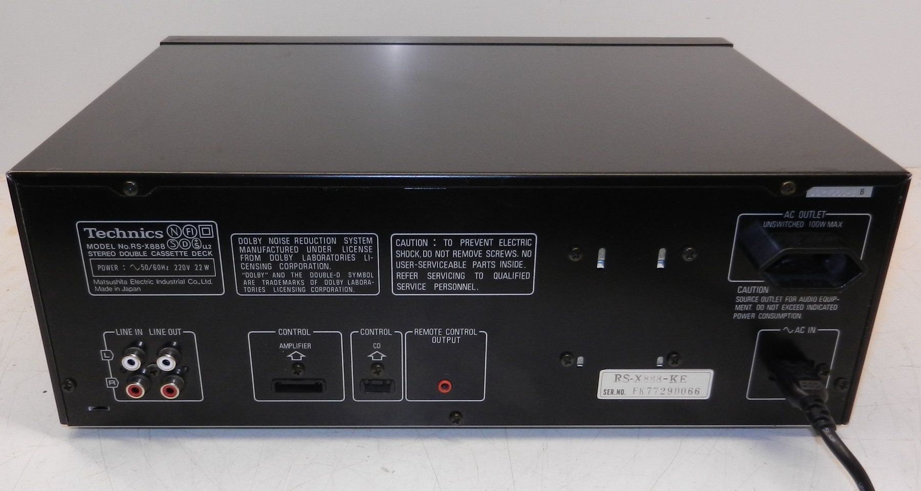 Technics Aufnahmegeräte: Technics Doppel-Tape-Deck RS-X888 – Gebraucht aus Männedorf von livesteam 2