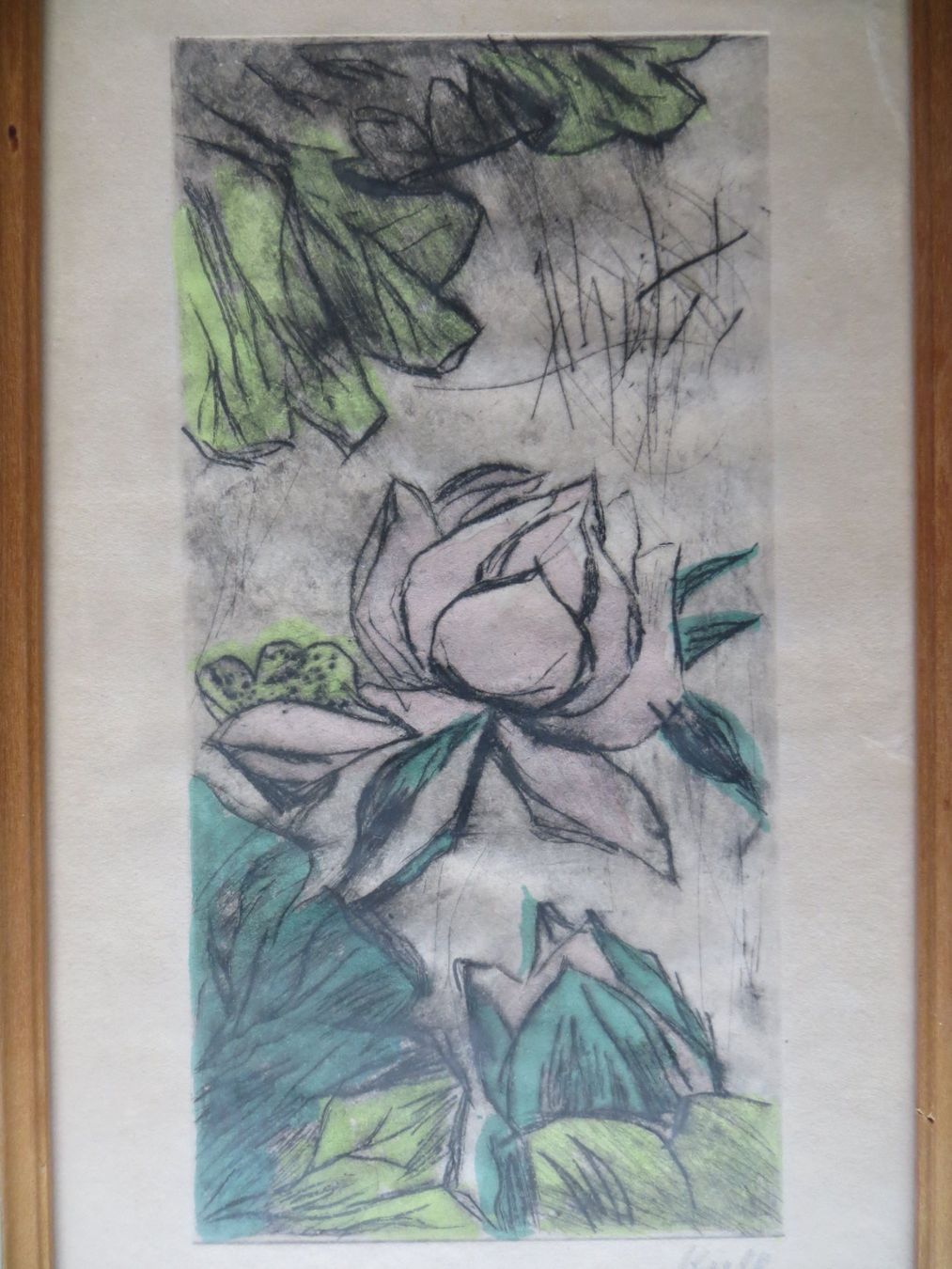 Dipinti: Liny Kull 1919-2007, Originalbild mit Blumenmotiv – Usato da Allenwinden venduto da Elbruba 1