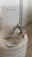 Elegante Sandro Paris Sandalen, Silber, Grösse 37, Neu!