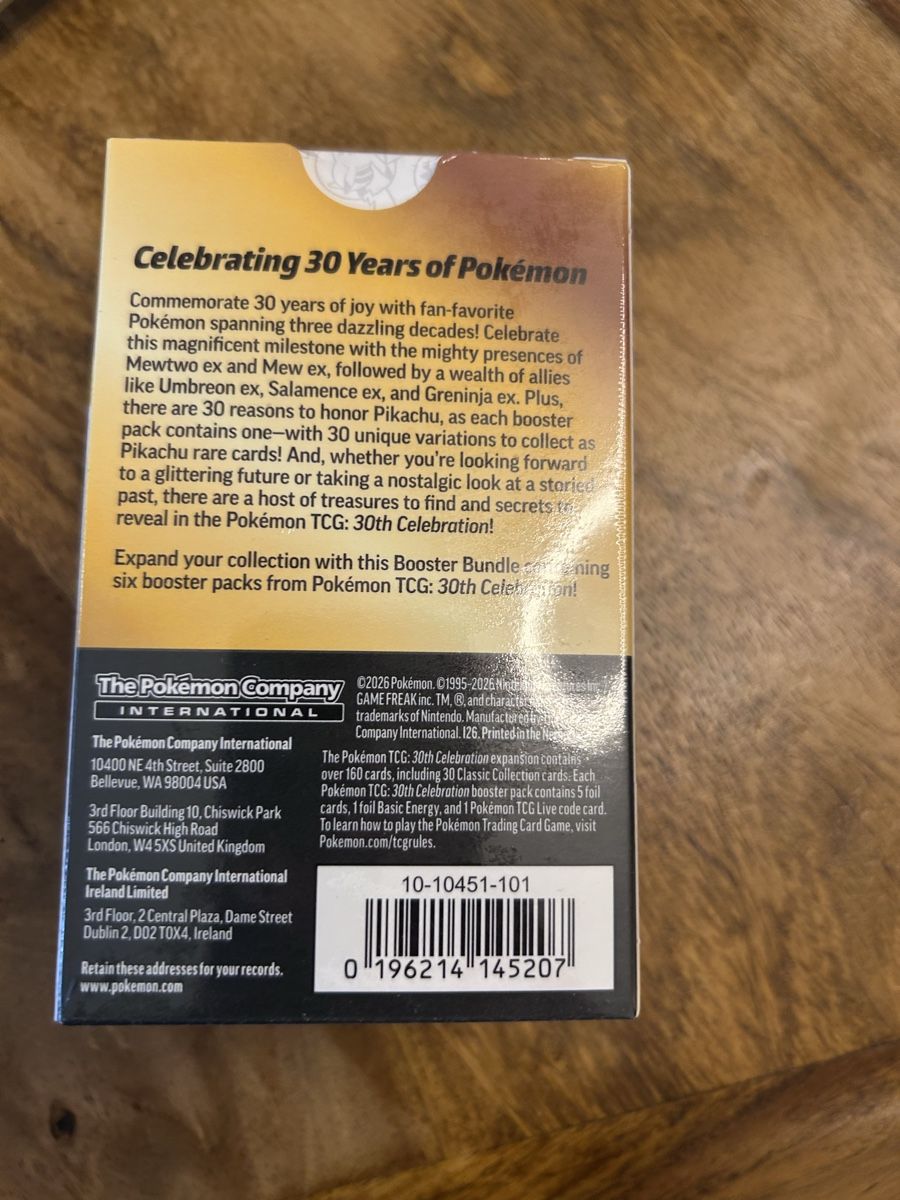 Pokémon Carte collezionabili: Pokemon TCG 30th Celebration Booster Bundle eng  – Nuovo (secondo la descrizione) da Basel venduto da basaranhallac 1