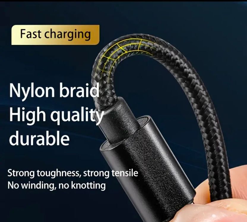 Micro-USB-Kabel 0,25 M – Schnelle Datenübertragung & Aufladung – Nylon Geflochten – Für Tesco Hudl Tablets