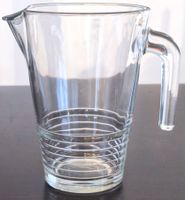 Vintage Glaskrug / Saftkrug mit Reliefmuster, Top! 18cm Hoch