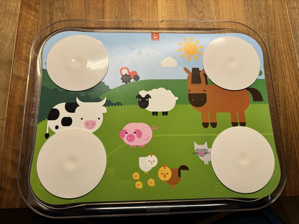 Set di tavolo e panche: Stokke Table Top mit zwei Motiven – Usato da Spiegel b. Bern venduto da Bani78 1