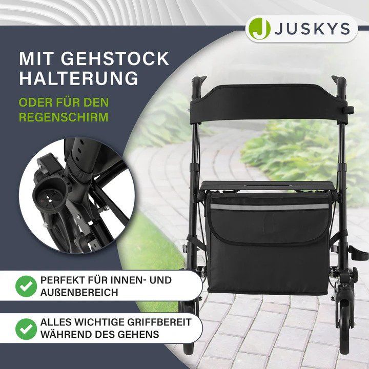Gehhilfen: Aluminium Rollator Vital mit Sitz schwarz – Neu und originalverpackt aus Kreuzlingen von DealBlitz 3