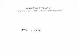 Otto Stich 1927-2012 Autogramm Karte 10x15cm Bundesrat