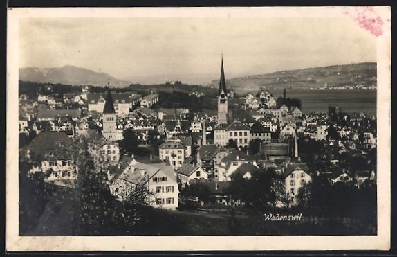 Cartoline postali: AK Wädenswil, Panorama, 1923 – Usato da Berlin venduto da bartko-reher
