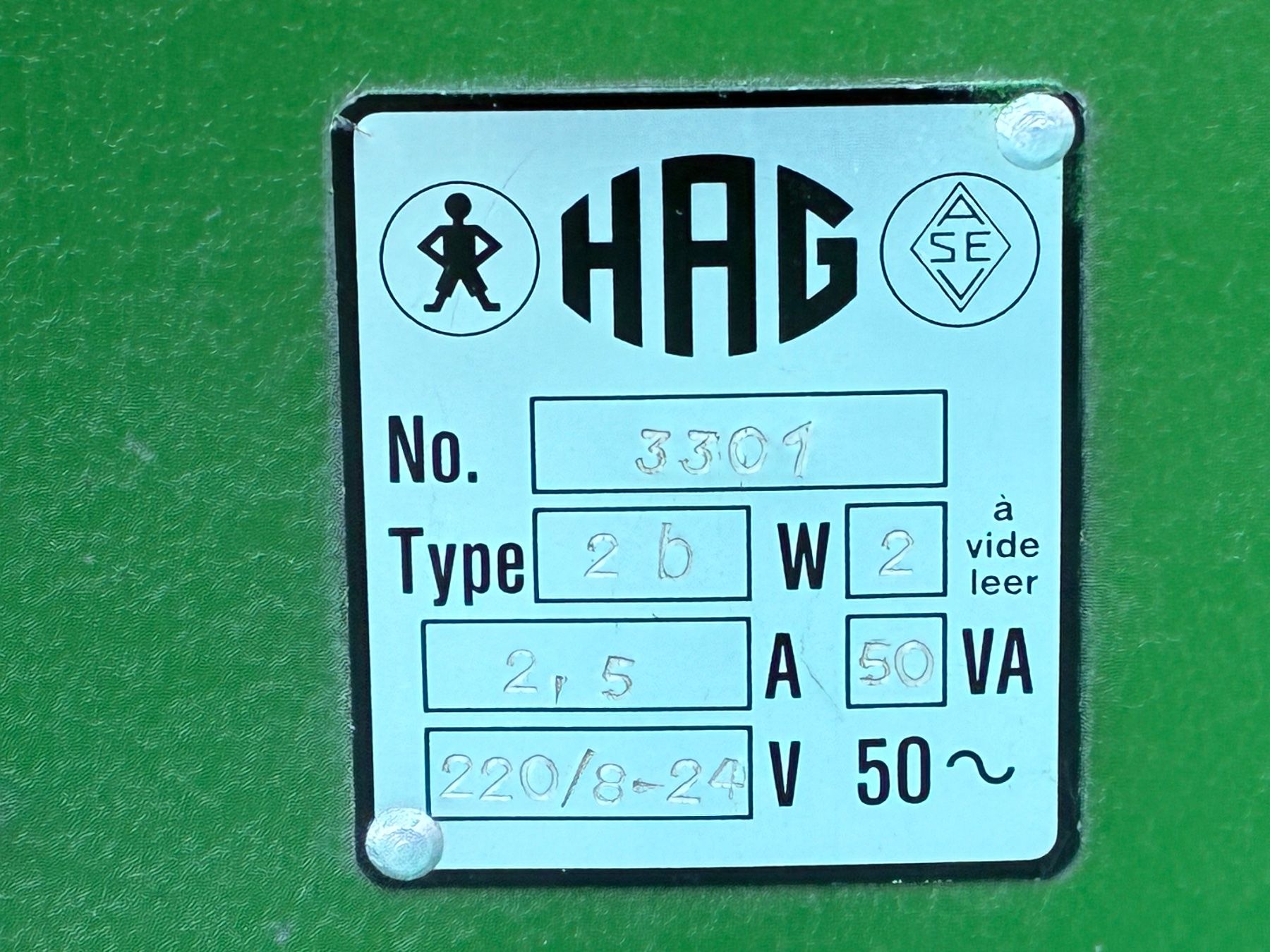 Hag Trains électriques: HAG Trafo. Type 2b. Grün. Nach 1945. – D'occasion à Niederglatt ZH par Ams139 3