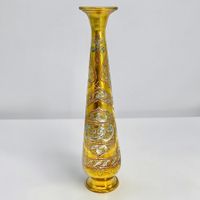 Vase en laiton doré et argenté style Cairoware, Égypte