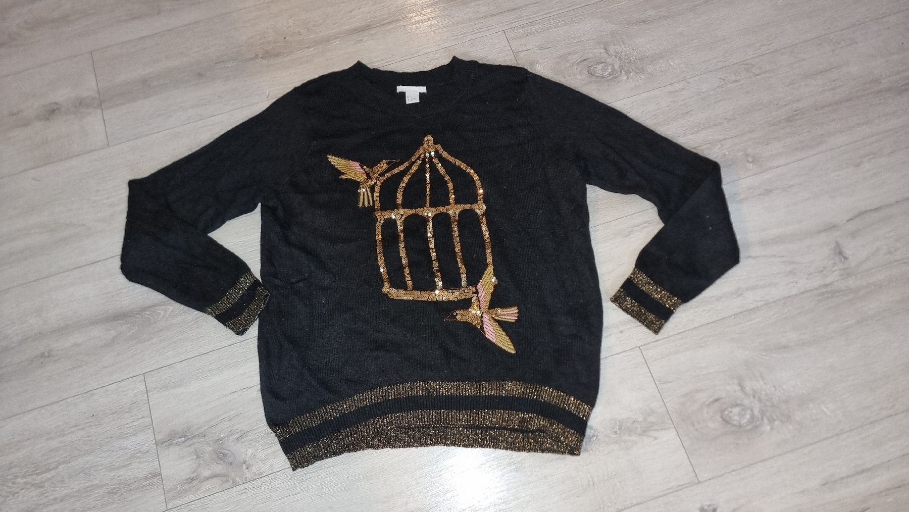 Maglioni & Felpe: Schwarzer Pullover mit Pailletten-Käfig M – Usato da Wigoltingen venduto da Zuckerfee84