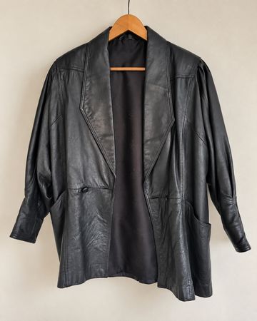 Vintage Damen Lederjacke Schwarz Gr. 38